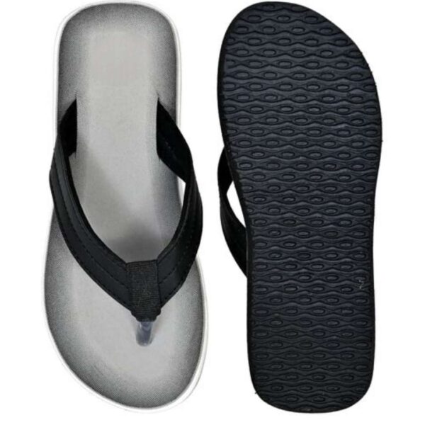 Rubber slipper for Men Grey- Black - Image 3