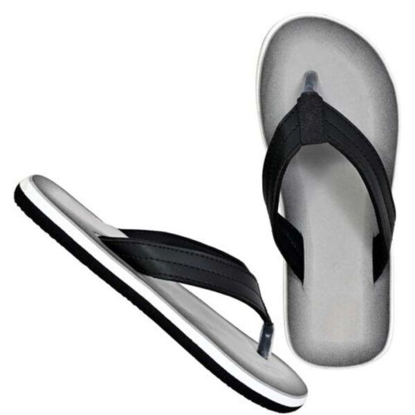 Rubber slipper for Men Grey- Black - Image 4