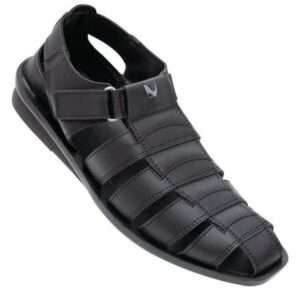 Walkaroo black sandals for men