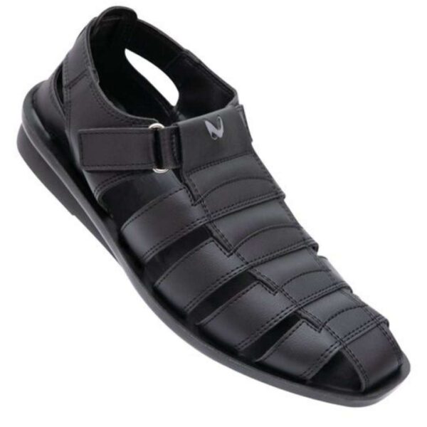 Walkaroo black sandals for men