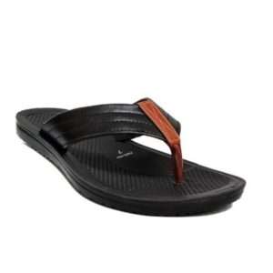 Men's Black Embossing pu Slippers