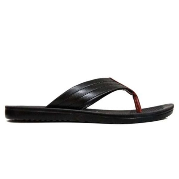 Men's Black Embossing pu Slippers - Image 3