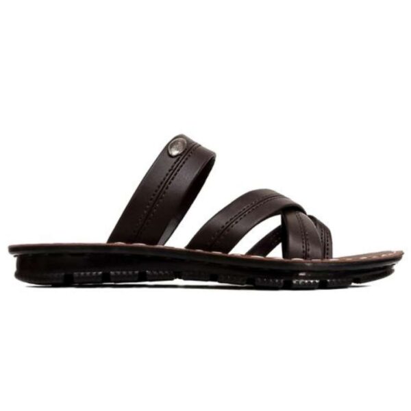 Men's Brown side stitch pu sandal - Image 3