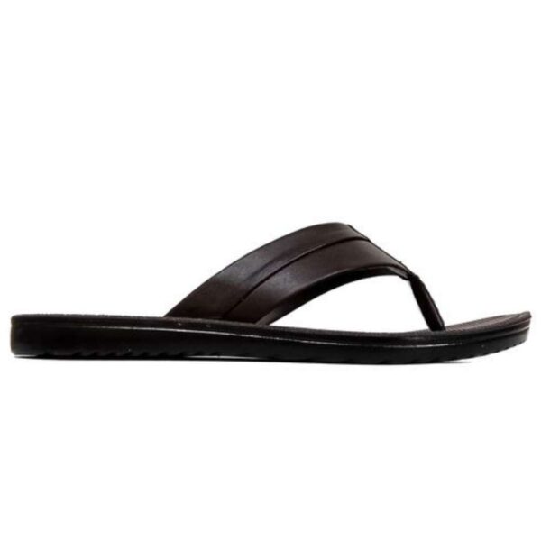 Brown pu slippers for men - Image 3