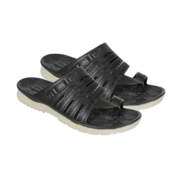 Men pvc kolhapuri sandal Black - Image 3
