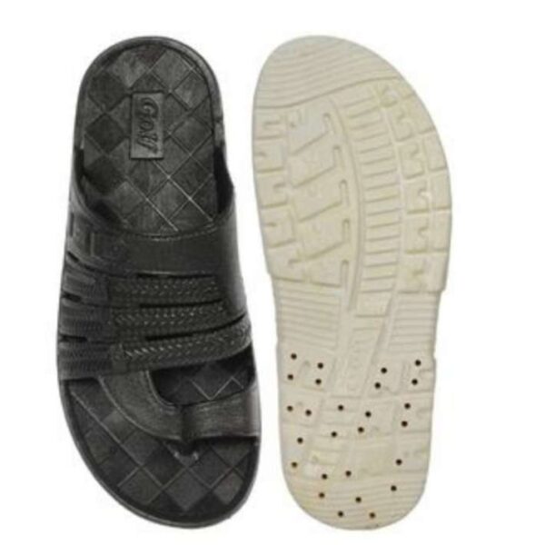 Men pvc kolhapuri sandal Black - Image 2