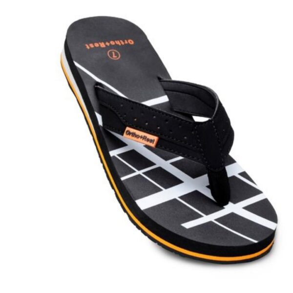 Ortho + rest printed men's slippers black