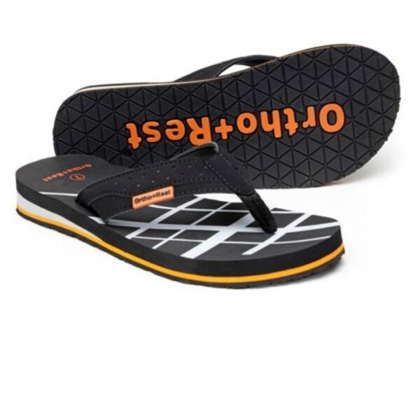 Ortho + rest printed men's slippers black - Image 3