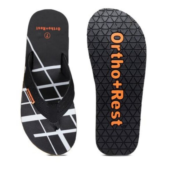 Ortho + rest printed men's slippers black - Image 5