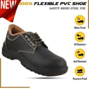 Black industrial safety boots for men