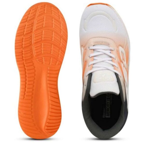 Orange Eva mesh lace up sports shoes for men - Image 6