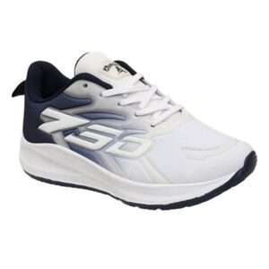 Navy blue Eva mesh lace up sports shoes for men