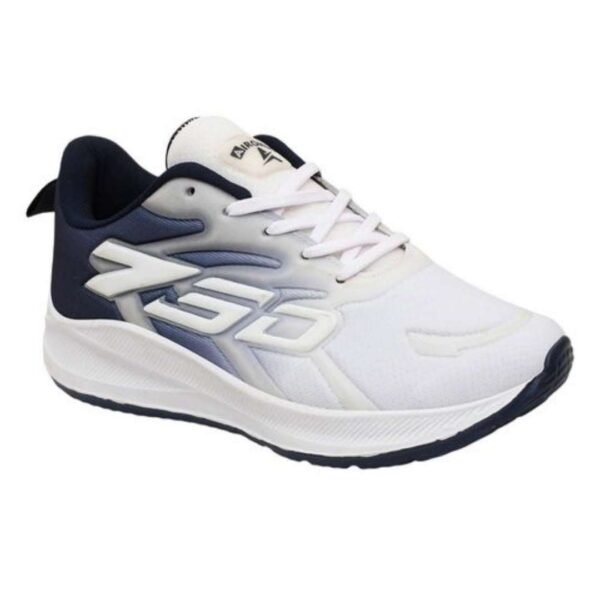 Navy blue Eva mesh lace up sports shoes for men