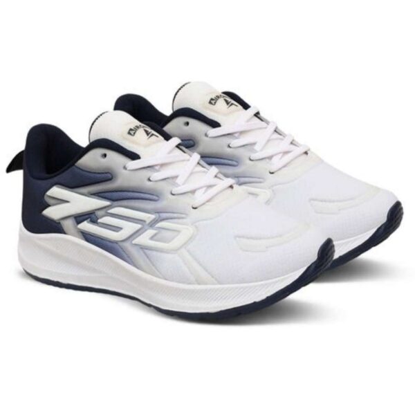 Navy blue Eva mesh lace up sports shoes for men - Image 5