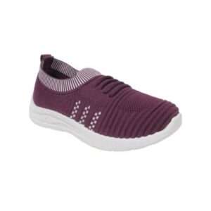 Pink slip-on with laces Flyknit casual shoes for womens 5 to10 years