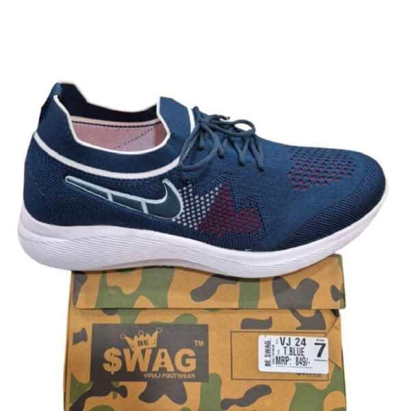 T Blue slip on with laces sports casual shoes for men