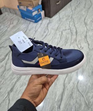 Navy blue Trendy lace up shoes for men.