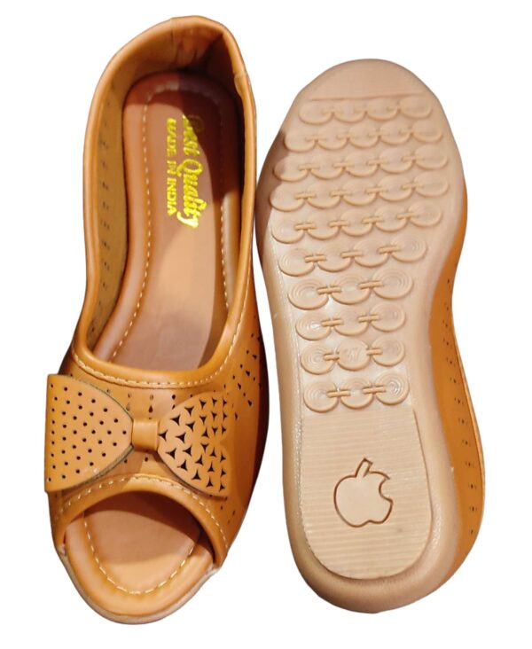 Tan open toe casual bellies for womens - Image 3