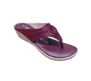 Casual v shaped maroon sandals