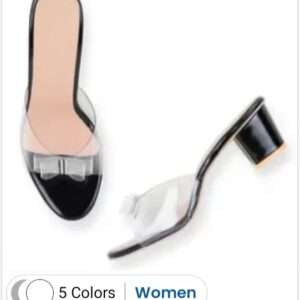 Transparent women block heel sandals