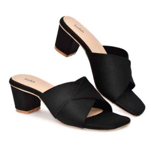 Cross straps block heel sandals for womens - Image 6