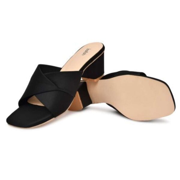 Cross straps block heel sandals for womens - Image 8