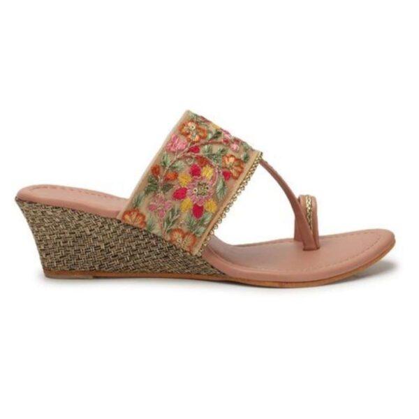 Embroidery slim block heel sandals for women - Image 8