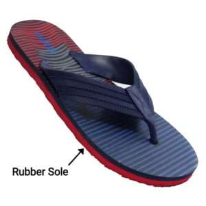 Eva Rubberized printed Navy blue slippers for men