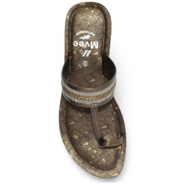 Brown pu kolhapuri sandal for women - Image 5