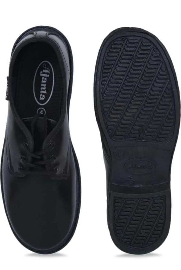Ajanta Black lace Derby school shoes for boys kids(1 to 15 years) - Image 4