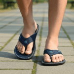 Ajanta men casual comfort flip- flops navy blue with white detail