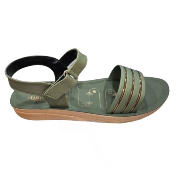 Ajanta flat Belt sandal for women olive green