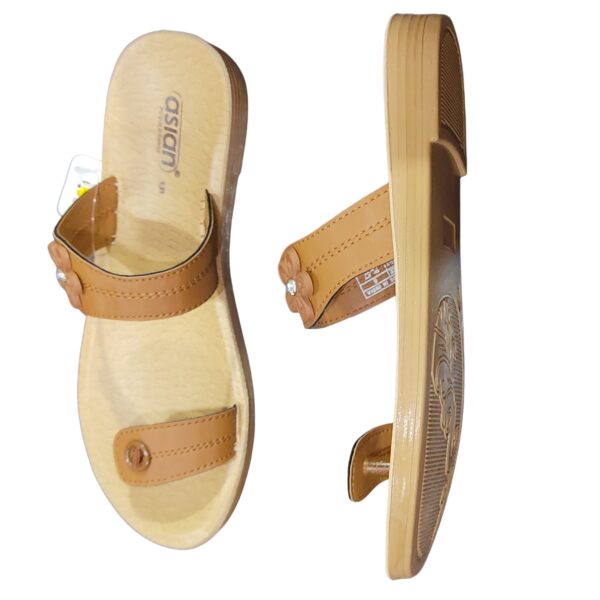 Asian Flat sandal for women Tan - Image 3