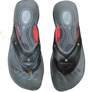 Asian v shape black sandal