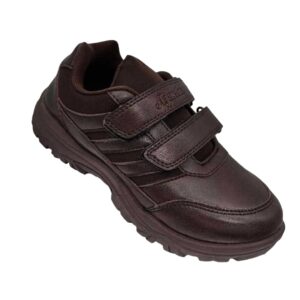 Ajanta velcro brown school shoes for boy