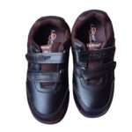 Lancer velcro brown school shoes for kids boy