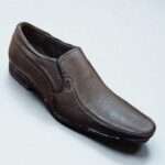 Pure genuine leather slip-on brown men formal shoes