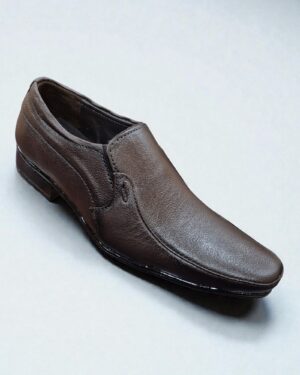 Pure genuine leather slip-on brown men formal shoes