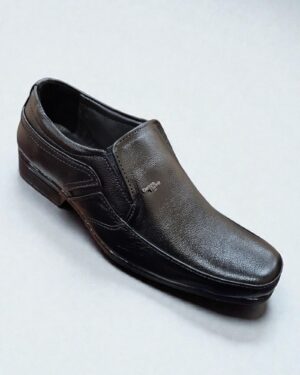 Pure genuine leather black formal shoes for men