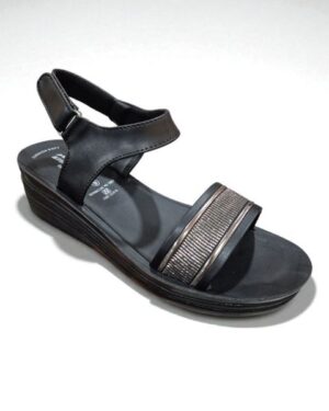 Stimulus black belt ladies sandal
