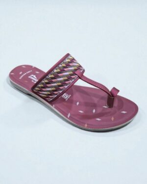 Stimulus flat kolhapuri sandal for women onion pink