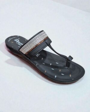 Stimulus Kolhapuri ladies sandal black
