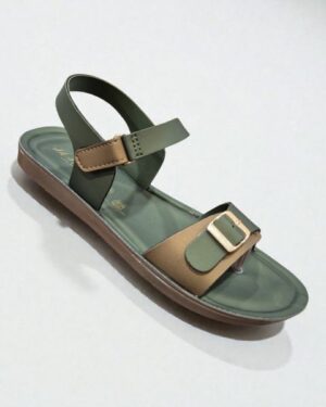 Vkc flat ladies belt sandal Green