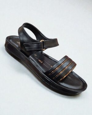 Vkc flat ladies belt sandal black