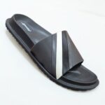 Ajanta Black-Grey Sliders for Men