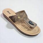 Paragon T shape printed sandal for women beige