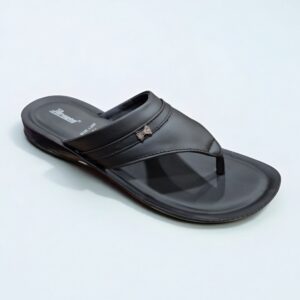 Paragon full black flat sandal for women soft cushion | Footplx