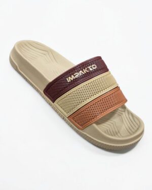 Ajanta khaki sliders for men