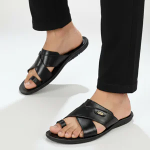 Ajanta casual black soft cushion sandal for men