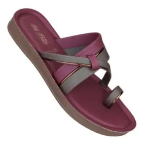 Vkc flat ladies covering sandal for women cherry